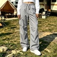 thumbnail image 2 of Womens Cargo Pants with Pockets Outdoor Casual | Durable & breathable, workout cargos, stretch sweatpants, drawstring elastic waist, hiking, outdoor, running, 2 of 7