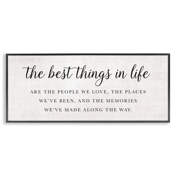 Stupell Industries Farmhouse Best Things In Life Uplifting Black Framed Giclee Art, 24 x 10, by Natalie Carpentieri