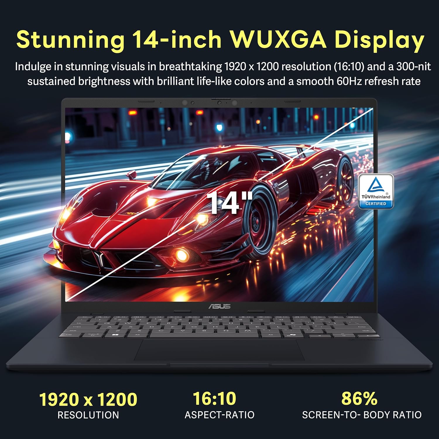 ASUS Vivobook 14" WUXGA Laptop, Snapdragon X Processor, 16GB RAM, 1.5TB Storage (512GB SSD + 1TB Docking Station), Qualcomm Adreno Graphics, Copilot, Webcam, Wi-Fi 6E, Windows 11 Home, Quiet Blue