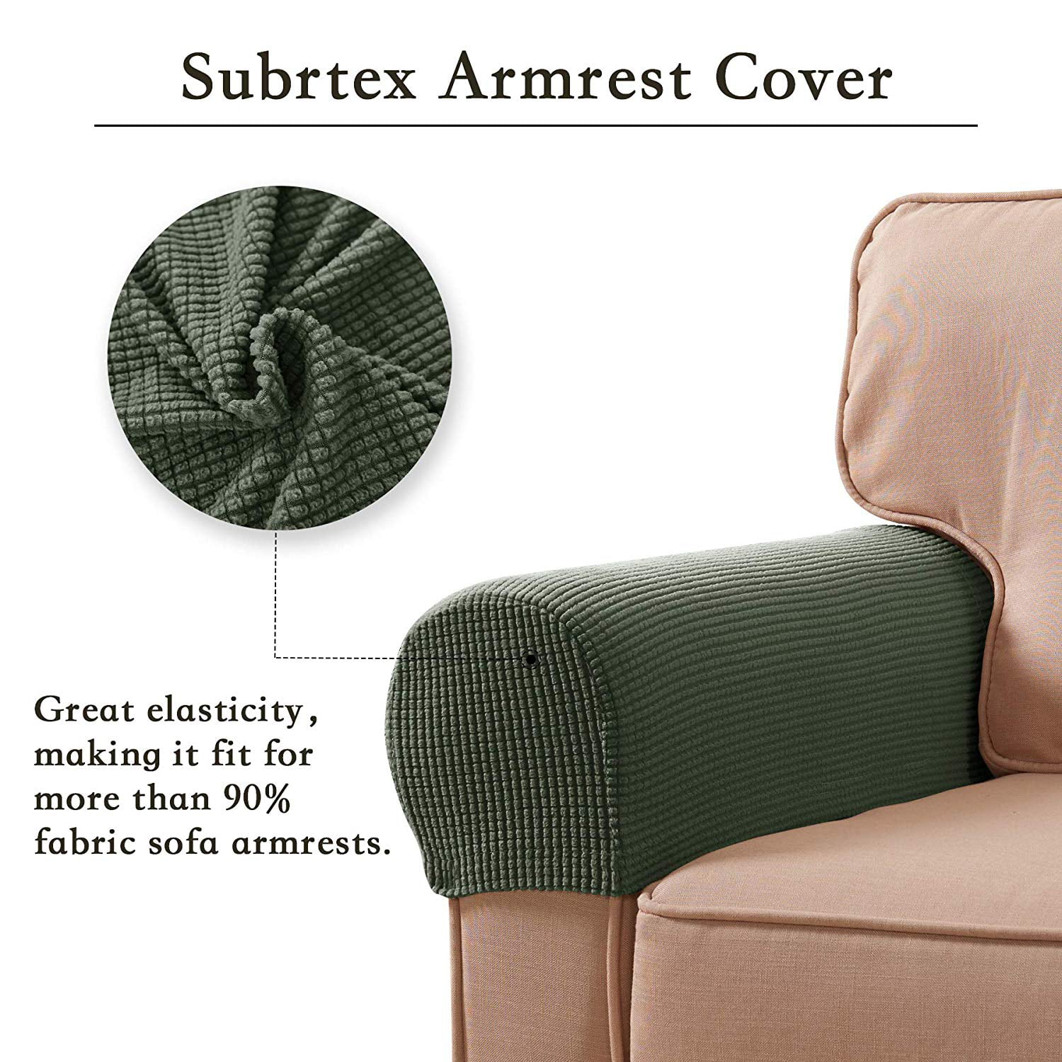 Armrest Chair Covers Stretch Spandex Polyester Arm Caps NIBESSER 2PCS Armchair Covers for Arms Arm Rest Cover Anti-Slip Sofa Chair Slipcovers for Furniture Protector 