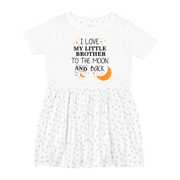 Inktastic I Love My Little Brother to the Moon and Back Girls Toddler Dress