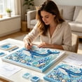 thumbnail image 6 of Beaded Diamond Art Canvas Set, Full Rhinestone Sea DIY Painting Kit, 3D Sparkling Ocean Wall Art Decor Rhinestone Accents, Relaxing Craft for Adults & Teens, 6 of 6