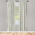 thumbnail image 3 of Ambesonne Beige Curtains, Herringbone Line Pattern, Pair of 28"x63", Beige Stale Blue Dust, 3 of 5