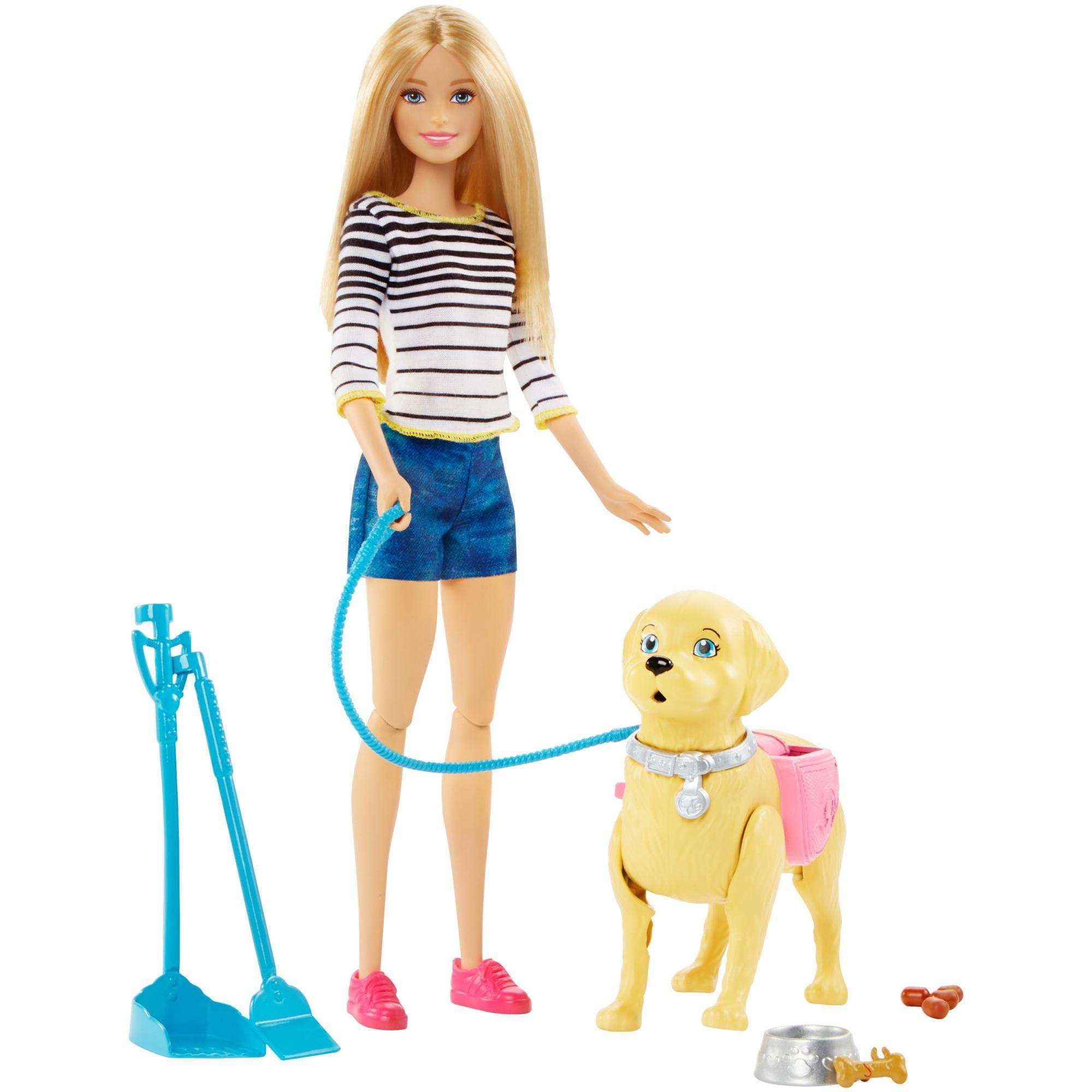 New Elegant Barbie Walk And Potty Pup Dog Play Set Poop & Scoop Girls Gift N-21 