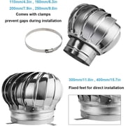 Stainless Steel Turbine Roof Vent, 8-12Inch Wind Turbine Cap Vent, Automatic Rotation, Easy To Install (Color: One Color, Size: 110mm)