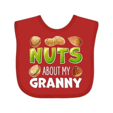 

Inktastic Nuts About My Granny Peanut Almond Pistachio Gift Baby Boy or Baby Girl Bib