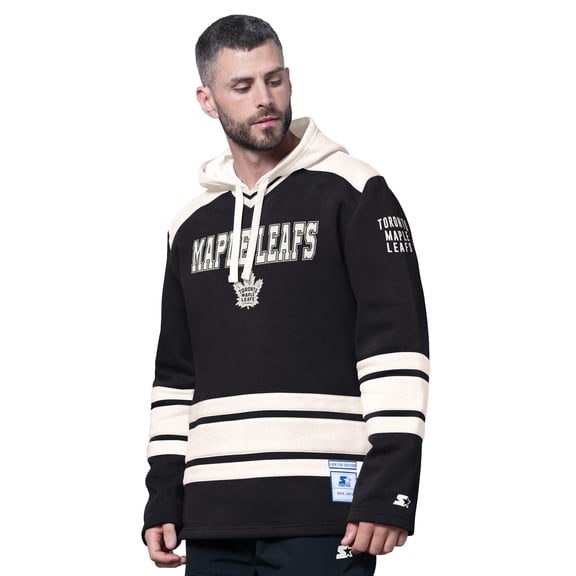 Men's Starter  Black Toronto Maple Leafs Slapshot Fashion Hoodie