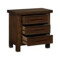 thumbnail image 3 of Brown Bedroom Nightstand with 3 Drawers | Subtle Grain Highlight | Mango Veneer Material | Dovetail Drawer Joints, 3 of 4