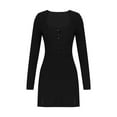 thumbnail image 5 of ChaoHeng Dresses for Women Plus Size on Trendy Dresses for Women 2025 Classy Women's Tight Fitting Long Sleeved Sexy Slim Black Necked Women's Dress, 5 of 7