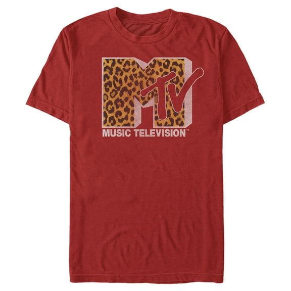 Men's MTV Cheetah Print Logo Graphic Tee Red 2X Large