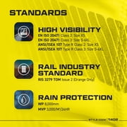 Portwest T402 Mens PW3 Waterproof Hi Vis Safety Jacket - Windproof High Visibility Reflective Softshell Jacket Yellow/Black, Large