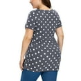 thumbnail image 3 of Ecavus Maternity Tops Plus Sizes Short Sleeve Shirt Wave Point Print 1X, 3 of 4
