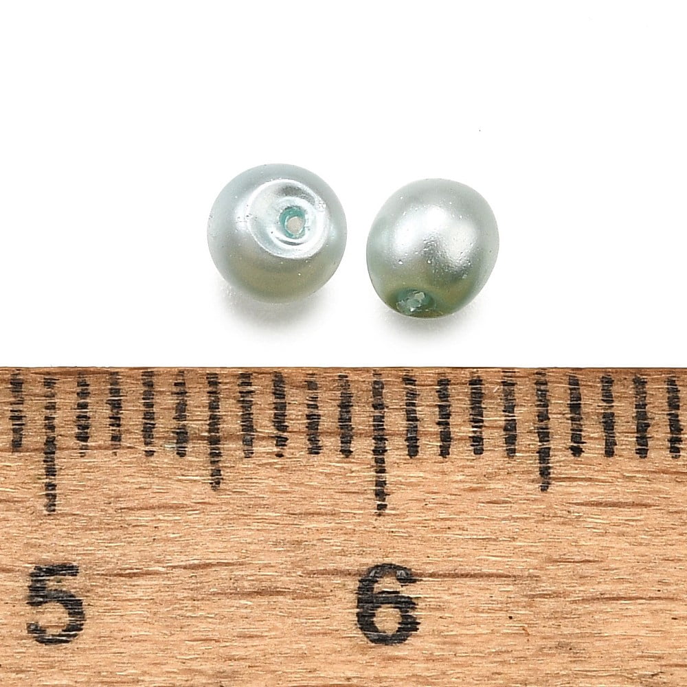 500gs Baking Painted Pearlized Glass Pearl Round Beads Pale Turquoise 4x3.5mm Hole: 1mm about 6000pcs/500g