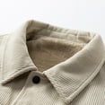 thumbnail image 3 of Rutainlusire Mens Trendy Warm Winter Fleece Lined Lapel Cargo Jackets 2025 Men's Solid Color Long-sleeved Lapel Button-up Corduroy Jacket, 3 of 5