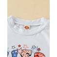 thumbnail image 6 of Wrrkayly Toddler Girls Summer Outfit Sets White Short Sleeve Letter Print Tops + Floral Flared Pants + Headband, 6 of 8