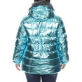 thumbnail image 3 of White Mark Women's Plus Size Metallic Hooded Puffer Coat, 3 of 6