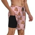 thumbnail image 2 of Kdxio Heart Capybara Print Men's Swim Trunks with Compression Liner 7 Inch Inseam Quick Dry Swim Shorts, 2 of 7