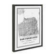 thumbnail image 2 of Kate and Laurel Sylvie San Francisco Modern Map Framed Canvas Wall Art by Jake Goossen, 18x24 Gray, Decorative Map Art for Wall, 2 of 7