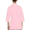 thumbnail image 2 of Panda Uniform by HeedFit Women's 32" 3/4 Sleeve Lab Coat with Multi-Colored Plus Size L Pink, 2 of 6