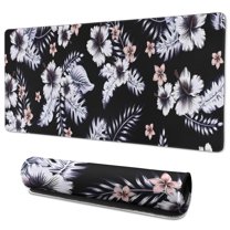 Long Mouse Pads for Desk,Pioneer Flower Floral Print Pattern Desk Mats on Top Of Desks, Desk Mouse Pad Extra Large with 3mm Non-Slip Base and Stitched Edge for Gaming,Office,Work,Home 35.4"x15.7"