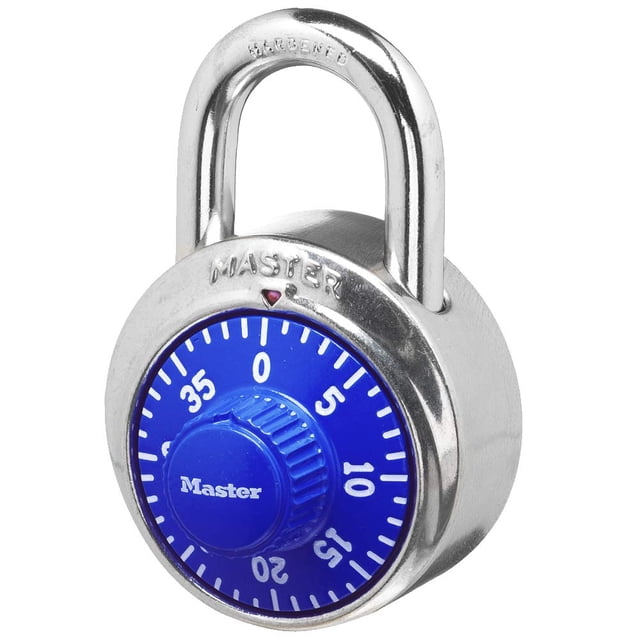 Combination Lock Master Lock para taquillas de gimnasio, paquete de 1, color azul