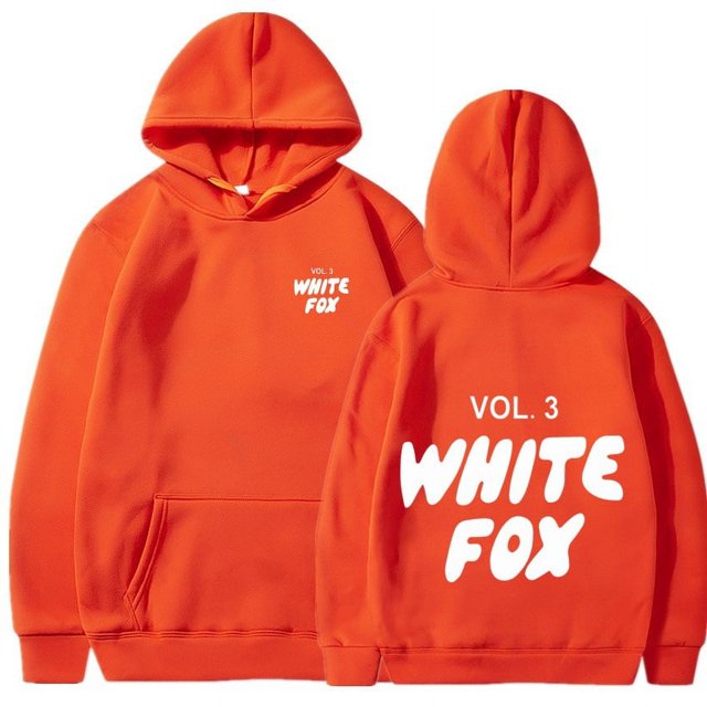 2024 nuevo WHITEFOX letras delanteras y traseras estilo europeo y americano Sudadera con capucha serie invierno polar suelto