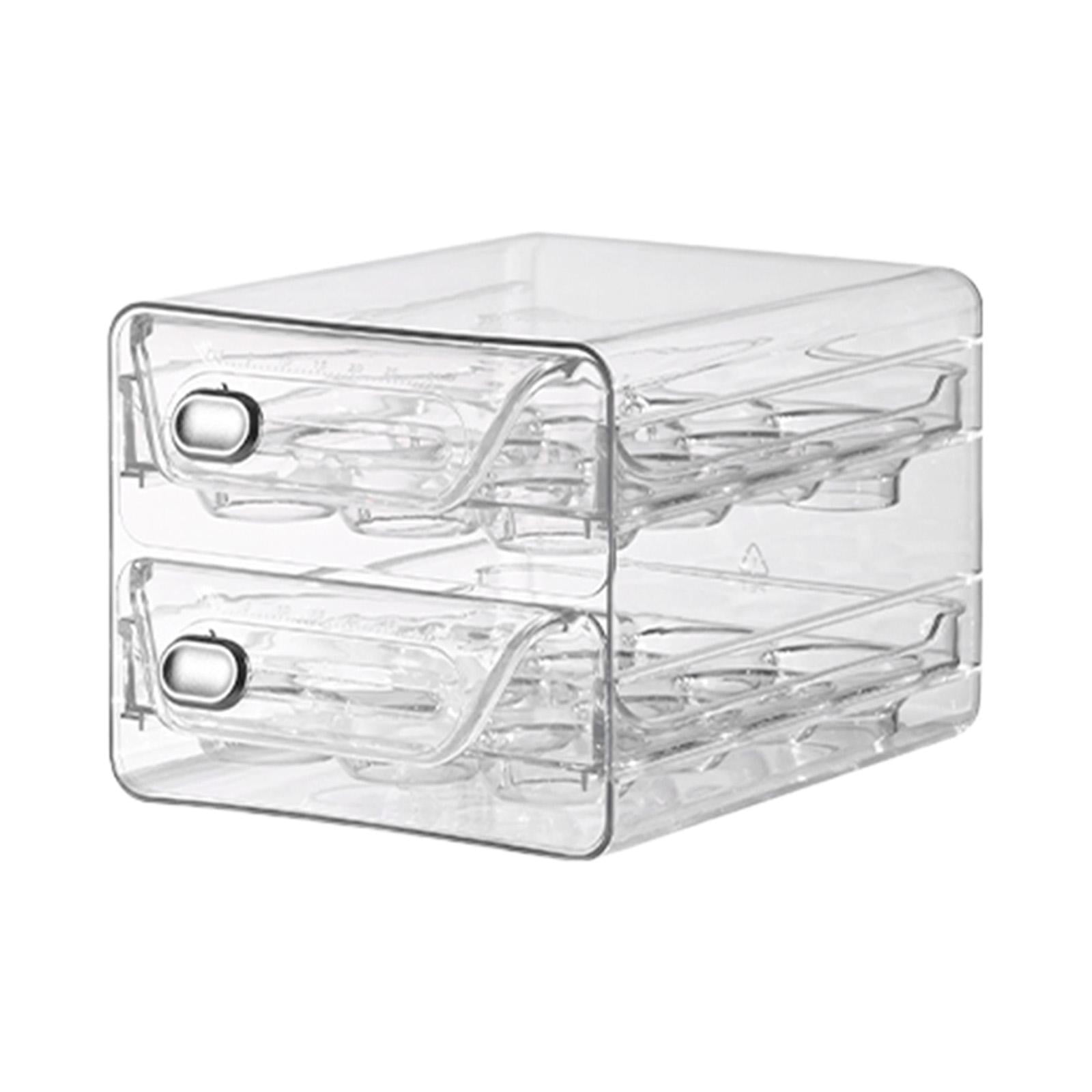 Eggs Organizer Drawer Fridge Egg Drawer Organizer Bins Reusable Stackable Egg Holder Tray Eggs Container for Cupboard Refrigerator Cabinet 24 Grids
