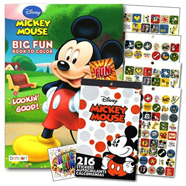 Mickey Mouse Coloring Book With Stickers Set 96 Pg Mickey Coloring
