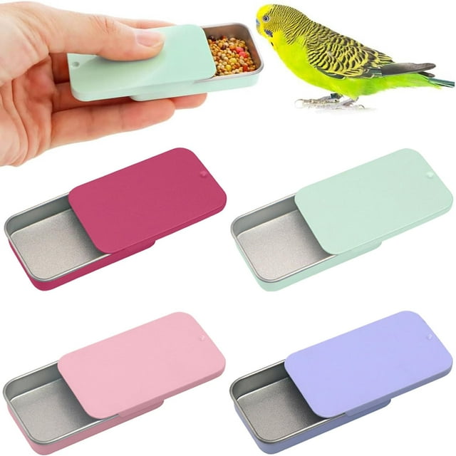 20 Pcs Metal Hinged Tin Box Container Mini Portable Small Storage Container Kit with Slide Top Lid for Home Storage Candies Jewelry Crafts Pills Survival Kit, 6 x 3.4x 1.1 cm(4 Colors)
