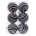thumbnail image 6 of hiryomu 6Pcs Christmas Balls White Black Strip Hand-painted 6cm/8cm with Hanging Rope Home Decoration Festive Ornament Balls, 6 of 7