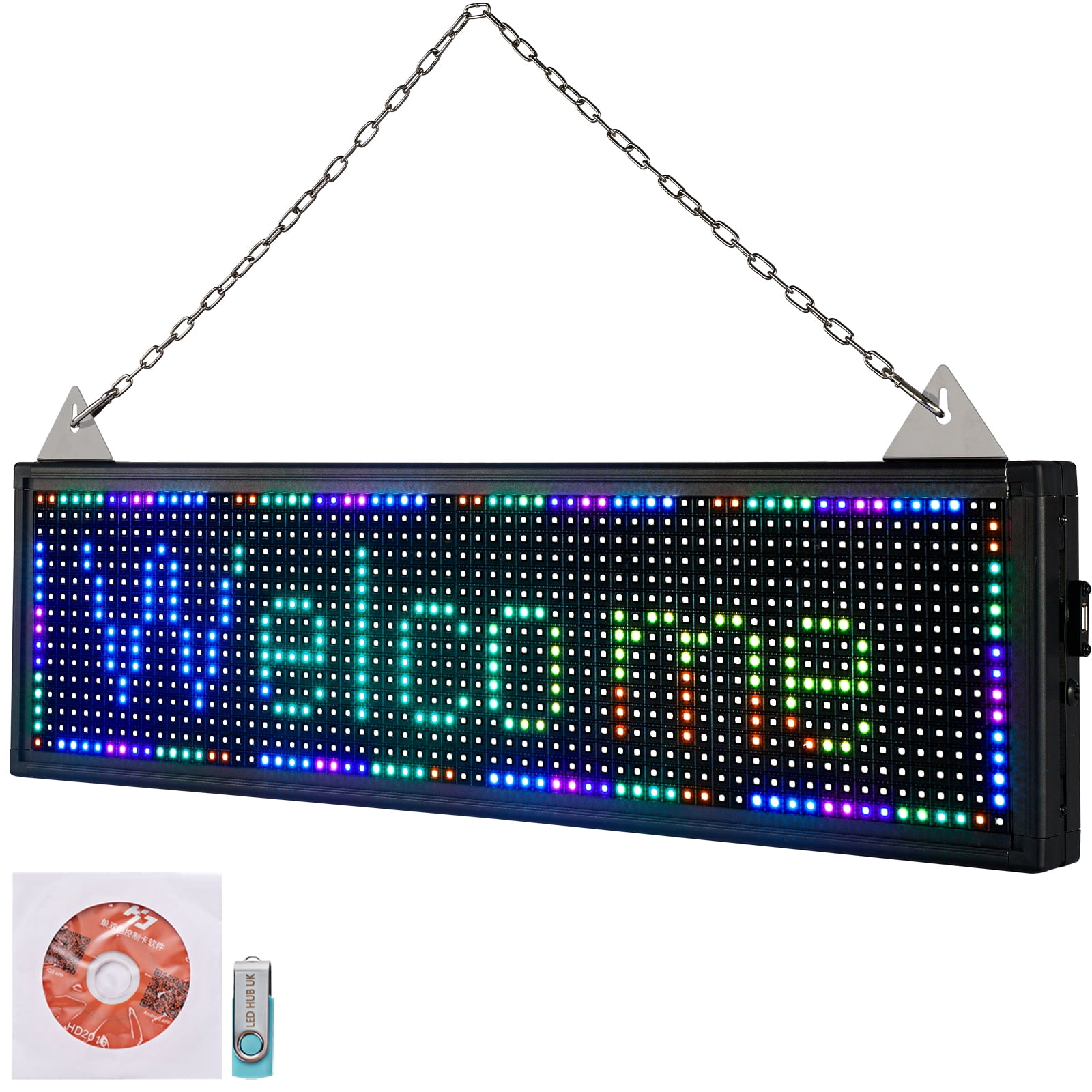 VEVOR LED Scrolling Sign, 27" x 8" WiFi & USB Control P10 Programmable
