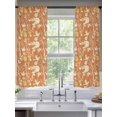 thumbnail image 2 of Vintage Flower Bird Butterfly Herb Sheer Curtains 63 Inch Long 2 Panels, Country Garden Orange Light Filtering Rod Pocket Semi Sheer Curtains, Sheer Voile Drapes for Living Room Bedroom, 52"x63", 2 of 5
