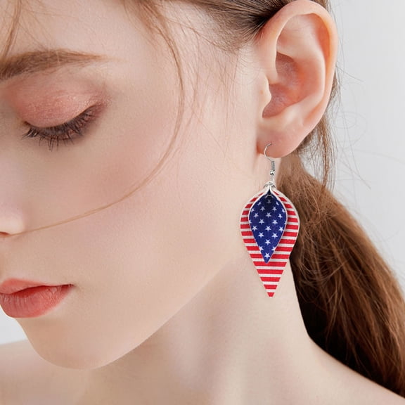BNNG American Flag Earrings 4th of July Patriotic Earrings for Women Teardrop Shape Drop Dangle Earrings Set Memorial Independence Day Accessory Gifts