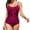 Wine, variant on EGNMCR Womens Swimsuits Swimsuit Shoulder Bikini Solid Hollowed Out Swimsuit