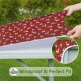 thumbnail image 6 of Red Christmas Deer and Tree Pattern Square Fitted Tablecloth with Elastic Edge,Square Table Cover,Washable Elastic Table Cover for Home Kitchen Party Decor 34"x34", 6 of 6
