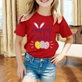 thumbnail image 2 of MIASHUI T-Shirt Graphique de Pâques à Manches Courtes pour Garçons, Confortable et Décontracté, Imprimé pour Filles, Rouge, 12-13 Ans, 2 of 4