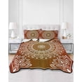 thumbnail image 3 of Orange Boho Twin Size Down Alternative Comforter, Lightweight Comforter Quilt Bedding Set with Pillow Shams Country Vintage Ethnic Abstract Geometric All Seasons Bed Comforter Duvet Insert 68"x86", 3 of 7