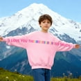 thumbnail image 2 of Toddler Girls' Long Sleeve Pullover Crewneck Sweatshirt Letter Print Hoodless Sweatshirt Fall Fashion Clothing Size 4-5T , Pink, 2 of 6