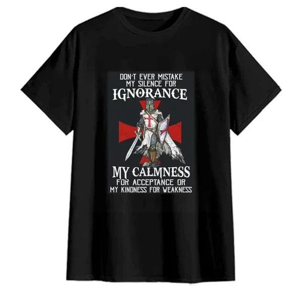 Medieval Knight Christian Warrior Faith Spirit Armor Unisex T-Shirt S-5XL C02800