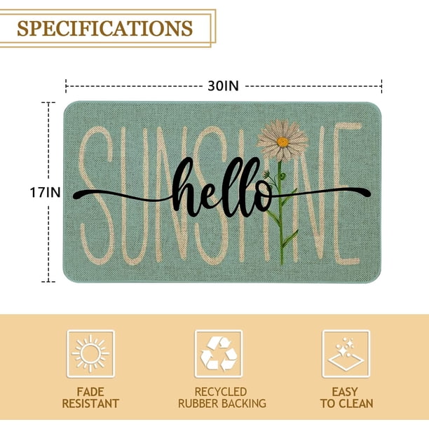 FTRUNCH, Spring Door Mat, 30 X 17 Inch, Hello Sunshine Daisy