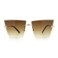 thumbnail image 5 of Womens Beveled Large Square Rectangle Rimless Cat Eye Luxury Sunglasses Gold - Brown, 5 of 8