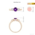 thumbnail image 4 of ANGARA Natural Classic Amethyst and Diamond Three Stone Engagement Ring in 14K Rose Gold for Women (Size-6mm) | February Birthstone, Anniversary, Jewelry Gift for Women | Natural Amethyst Ring, 4 of 9