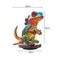 thumbnail image 3 of GROWTH TANK Animal Ornament Colorful Base Animal Figurines Decorations Artwork Metal Statues Lacertid, 3 of 9