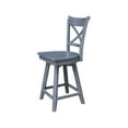 thumbnail image 5 of Charlotte Counter Height Wood Stool with 24 in H Swivel Seat in Heather Gray, 5 of 12