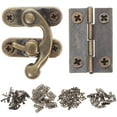 thumbnail image 1 of 1 Set Small Hinge Swing Arm Latch Antique Hasp Hinge Hardware Replacement, 1 of 8
