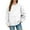 White, variant on FYEGRE Women's Hoodless Solid Color Casual Pullover Sweater with Bling Rhinestone Design Soft Warm Lined Crewneck Long Sleeve Everyday Wear Fall Winter Fashion Outerwear Light Blue L