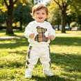 thumbnail image 6 of Karoyedx Toddler Boys Outfits Winter Baby Boy Clothes Fall Clothes Truck Print Long Sleeve Pullover Tops + Pant Sets Toddler Winter Outfits White Size,6-9 Months, 6 of 8