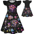 thumbnail image 4 of Nvse-Kpop Demon Hunters Pajamas Dress Girl Skirt Princess Dress A-Line Skirt Summer Dress Demon Hunters Suit Pop Singer Great Gifts for Girl#Black 150, 4 of 4