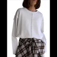 thumbnail image 2 of Camisetas de Larga Extragrandes para Mujer, Camisetas Básicas de Cuello Redondo, Tops de Otoño, Ropa Informal de Entrenamiento Y2K. L, 2 of 10