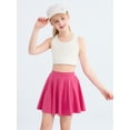 thumbnail image 5 of 4-14Y Girls Casual Skorts Mini Skirts with Shorts Liner Solid Color Athletic Shorts Culottes Pleated Skater Skirt For Erveryday, Streetwear, School, Sports, Dance, 5 of 9